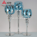 Ato Handpainted Cracked Mercury Glass Candle Soldle